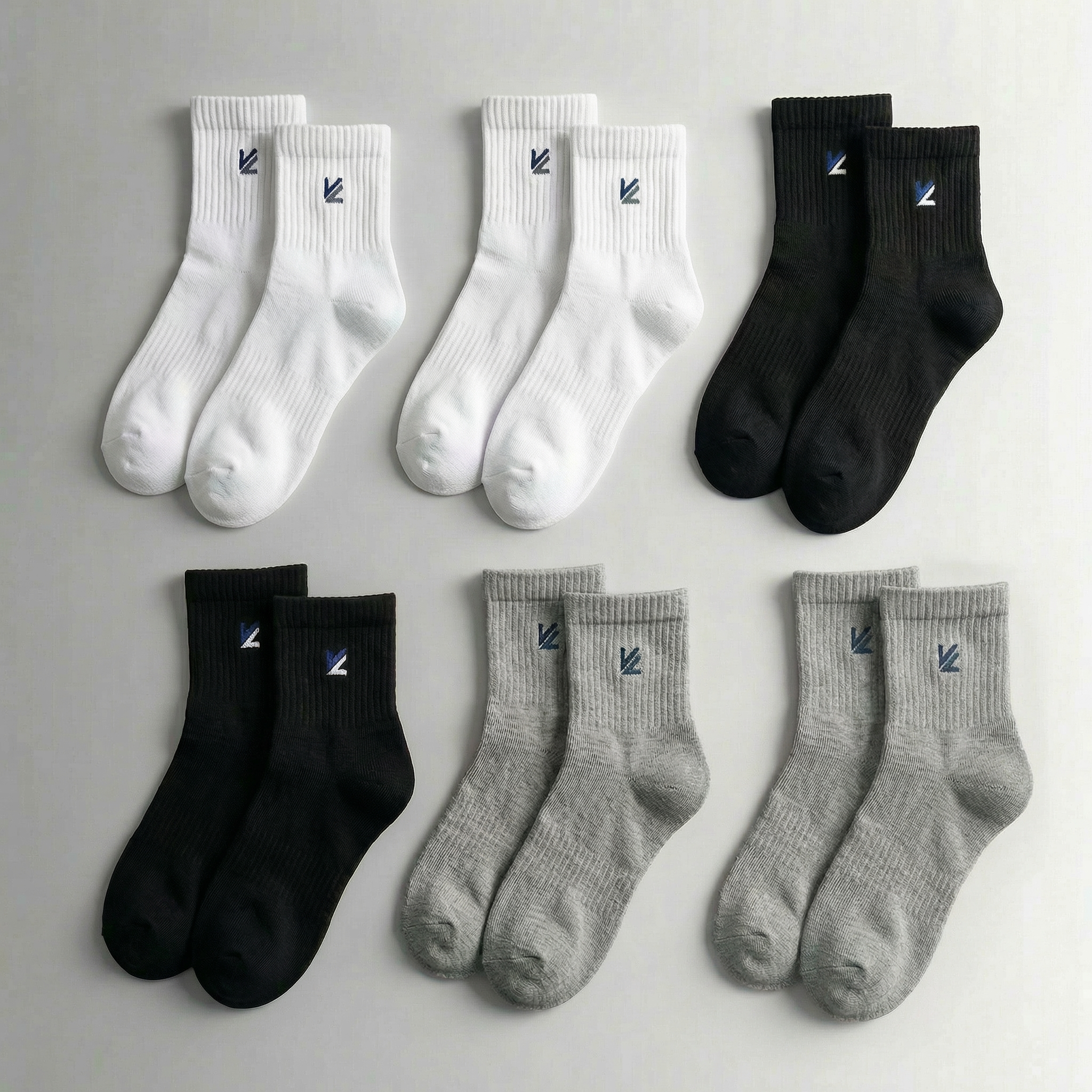 BELINO SoftStep Mid-Cushioned Crew Socks – 6 Pack