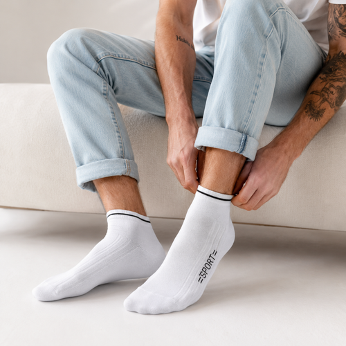 BELINO Men's Core Trainer White Socks – 12 Pack