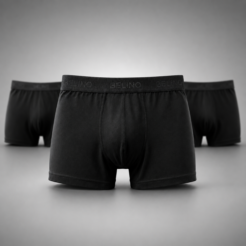 BELINO Men's Core Cotton Boxer Briefs – 3 Pack