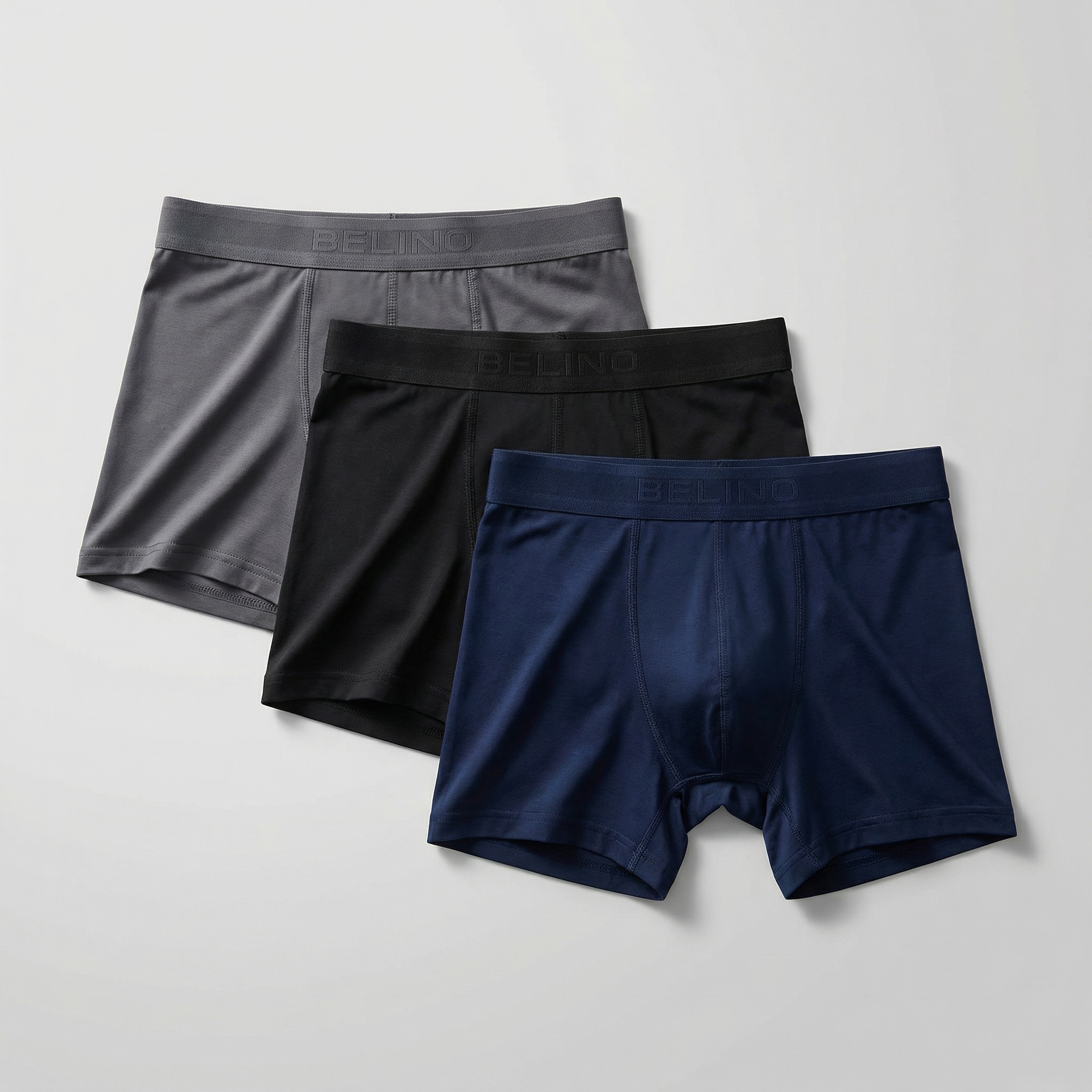 BELINO Men's LUXE Bamboo Boxer Briefs – 3 Pack