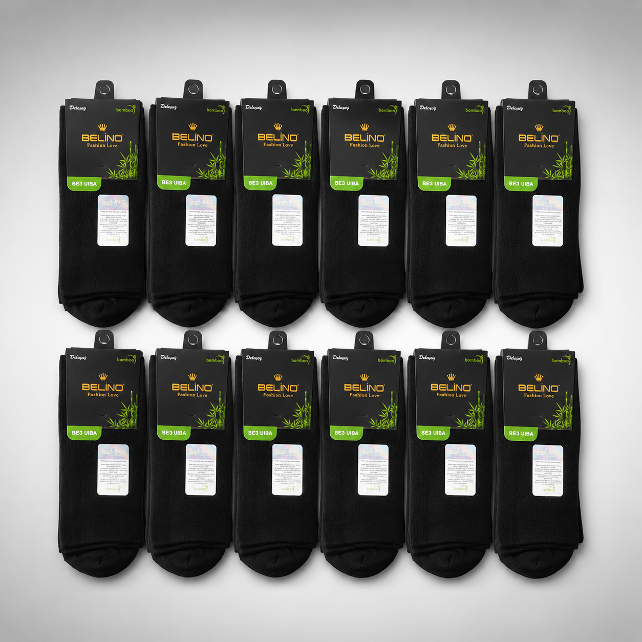 BELINO Men's LUXE Everyday Bamboo Socks – 12 Pack Premium Gift-Ready Packaging